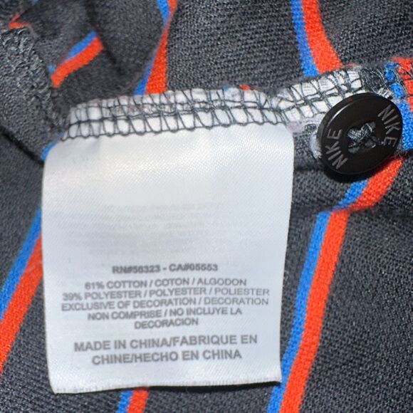 Vintage 00s Y2K Nike "The Athletic Dept." Striped Polo Shirt - Men's Size Large - Picture 7 of 9